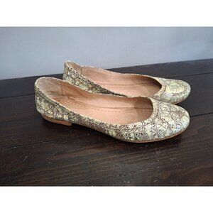 EUC Frye Carson Metallic Crackle Ballet Flats/Sz. 7M